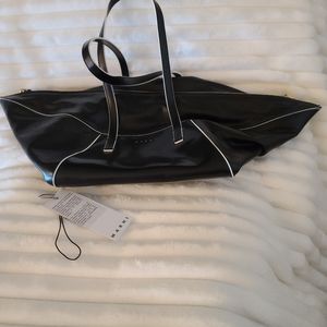 Marni Brand New Torpedo Hand Bag/Tote Bag, Leather, Black